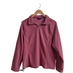 Lands’ End Polartec Aircore 100 quarter-zip in rose pink, XL
